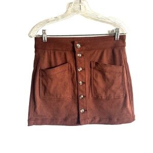 American Eagle Brown Suede Skirt Womens Size 6 A Line Super Stretch NWOT